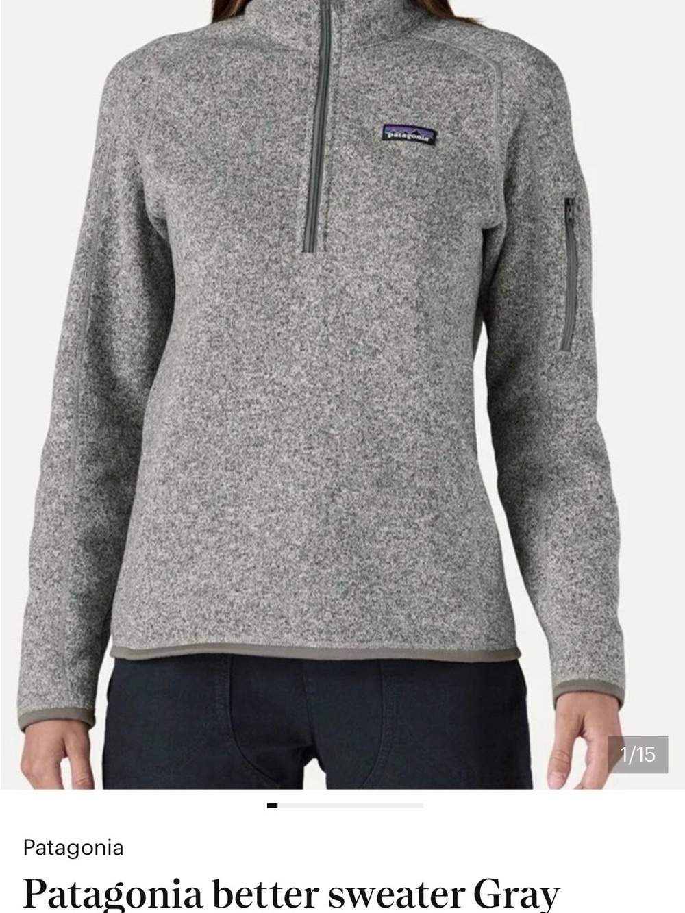 Patagonia Gray Heather 1/4 Zip Fleece Pullover